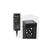 Kép 1/5 - LED szolár lámpa design rácsos, fekete 19 cm 