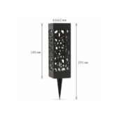 Kép 4/5 - LED szolár lámpa design rácsos, fekete 19 cm