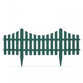 Kép 1/2 - Leszúrható műanyag kerítés, zöld 60 x 23 cm
