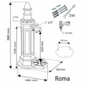 Kép 3/4 - ROMA állókút Kalapácslakk ezüst