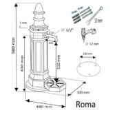Kép 5/5 - ROMA állókút Antikolt zöld