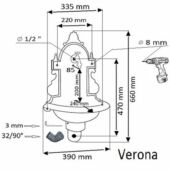 Kép 2/4 - VERONA falikút gránit