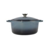 Kép 1/2 - Perfect Home Zománcozott öntöttvas lábas 26 cm, 5,2 literes Acélkék 14611