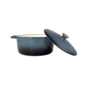 Kép 2/2 - Perfect Home Zománcozott öntöttvas lábas 26 cm, 5,2 literes Acélkék 14611 1