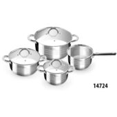 Kép 1/3 - Perfect Home Deluxe 7 részes rozsdamentes edénykészlet üvegfedővel 14724
