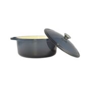 Kép 2/3 - Perfect Home Zománcozott öntöttvas lábas 28 cm 7 literes Acélkék 15720 2