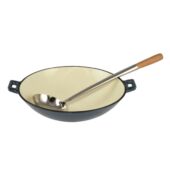 Kép 1/2 - Perfect Home Zománcozott öntöttvas wok 37 cm Acélkék 28067