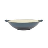 Kép 2/2 - Perfect Home Zománcozott öntöttvas wok 37 cm Acélkék 28067 1