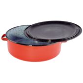 Kép 4/4 - Zománcozott lábas fedővel piros-cirmos 34 cm 53071 1