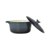 Kép 2/2 - Perfect Home Zománcozott öntöttvas lábas 24 cm, 4 literes Acélkék 55001 1