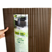 Kép 1/6 - Nortene-Catral Litecane ovális profilú műanyag nád, 1x3m, barna