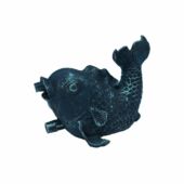 Kép 1/2 - Ubbink Hal kicsi, 12,5 cm bronzszínű vízköpő figura 