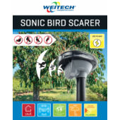 Kép 1/2 - Weitech ultrahangos madárriasztó/solar/65 m2 területre/3 db 1,5V AA elem tartozék