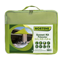 Nortene napvitorla négyzte alakú - 3,6 x 3,6 zöld (Sun-Net Kit Polyester)