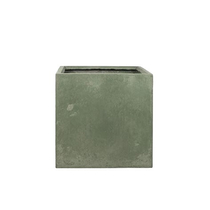 Zöld cement kaspó, 53,5x53,5x53,5 cm