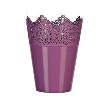 Lila, műanyag korona alakú kaspó, 14,5 x 19 cm 
