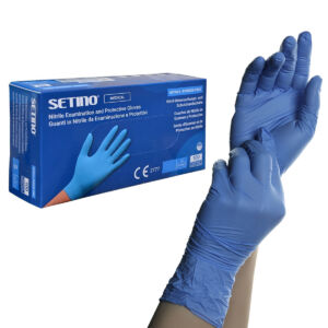Setino Nitril vizsgálókesztyű 3,5 g (púdermentes, kék) L-es (100 db)