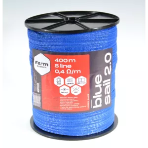 Farmsystem Blue Sail 2.0 villanypásztor szalag, 400 m, 20mm, 0,4ohm/m, 80 kg, kék