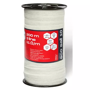 Farmsystem ECO SAIL 10 villanypásztor szalag, fehér, 11  /m, 60kg, 200m, 10mm