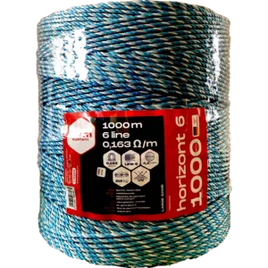 Farmsystem HORIZONT 6 villanypásztor vezeték, 1000m, 4,2mm, 0,163ohm/m, 219 kg, kék-fehér