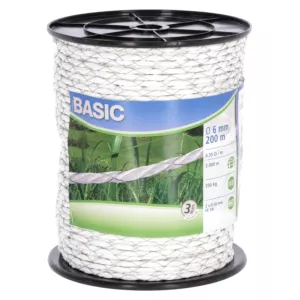 Kerbl Villanypásztor vezeték Basic Classe 200m/6mm Fehér  2x 0,50