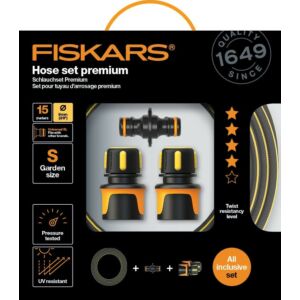 Fiskars prémium locsolótömlő-szett, 9 mm (3/8