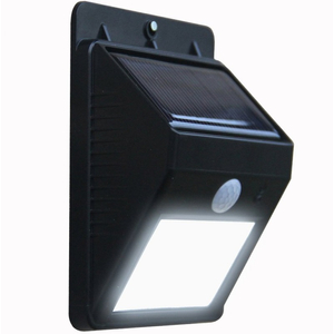Napelemes fali LED lámpa mozgásérzékelővel (fekete)