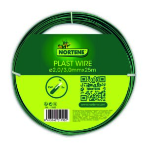 Nortene Plast Wire Műanyag bevonatos galvanizált huzaldrót, 2/3 mm x 25 m, Zöld