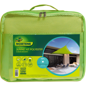 Nortene napvitorla háromszög alakú - 3,6 x 3,6 x 3,6, zöld (Sun-Net Kit Polyester)