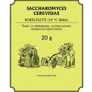 Borélesztő saccharomices cerevisiae, szőlő és gyümölcsmusthoz, cefréhez 20 g  10 db/gyűjtő