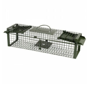 Állatcsapda 60x17x17cm, 2 bemenettel, horganyzott, zöld porszórt