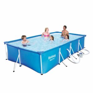 FLORIDA szögletes fémvázas medence szett 400 x 211 x 81 cm