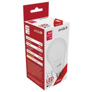 Avide LED Globe A60 8W E27 240° WW 3000K			