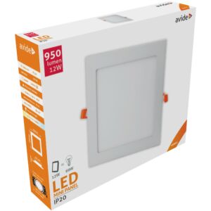 Avide Négyzetes Mennyezeti Lámpa ALU 12W NW 4000K		