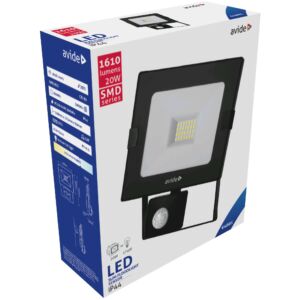 Avide LED Reflektor Slim SMD 20W CW 6400K Mozgásérzékelős PIR