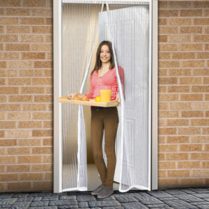Szúnyogháló ajtóra 100x210 cm, 2-részes mágneses záródással, fehér