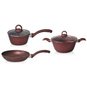 Perfect Home Edénykészlet aluminium 5 részes bordó 14787 Perfect Home Edénykészlet aluminium 5 részes bordó 14787