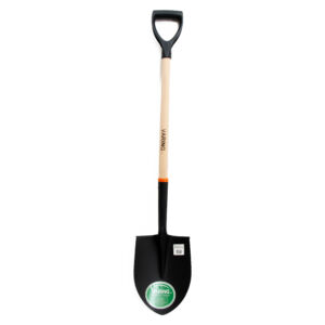 Ásó acél fejjel, lakkozott fa rövid nyéllel és Y-fogantyúval 118cm