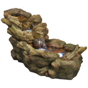 Aspen fatörzs csobogó+Led világítás 50x50x105cm