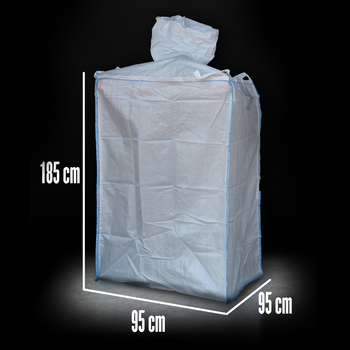 Big-Bag zsák 95x95x185 cm, felül: töltős, alul: ürítős, 1,25 tonna