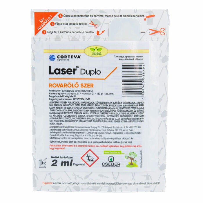 Laser Duplo rovarölő permetezőszer 2 ml ampulla