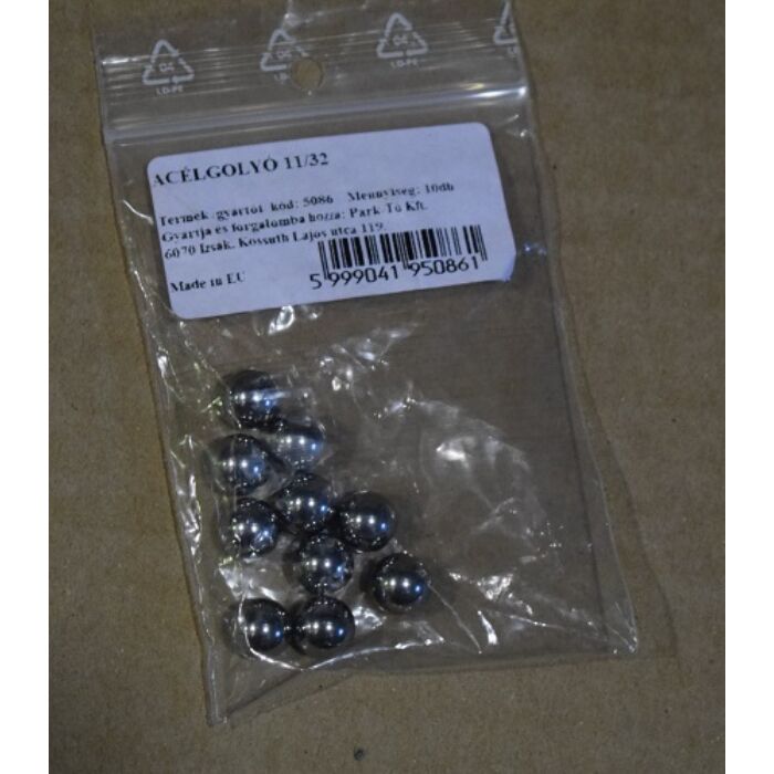 Acélgolyó 11/32 (10 db -os)