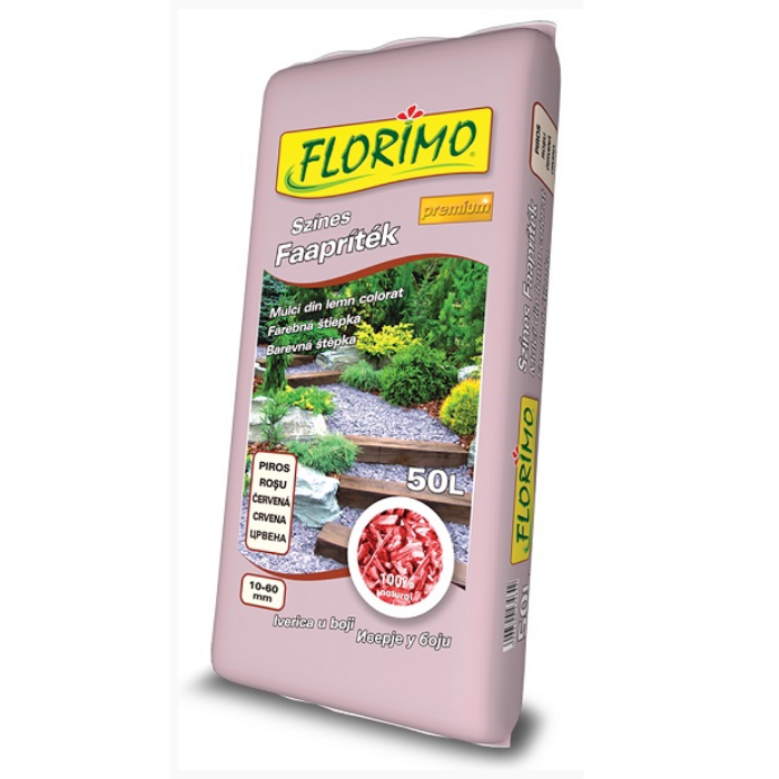 FLORIMO Színes faapríték piros 50 l