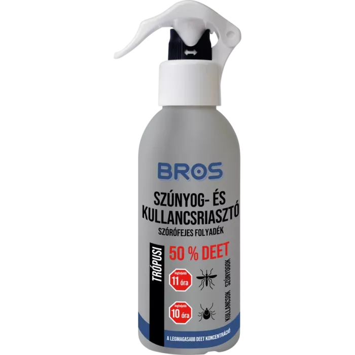 Bros Szúnyog és Kullancsriasztó trópusi, szórófejes 130ml (50% DEET) 