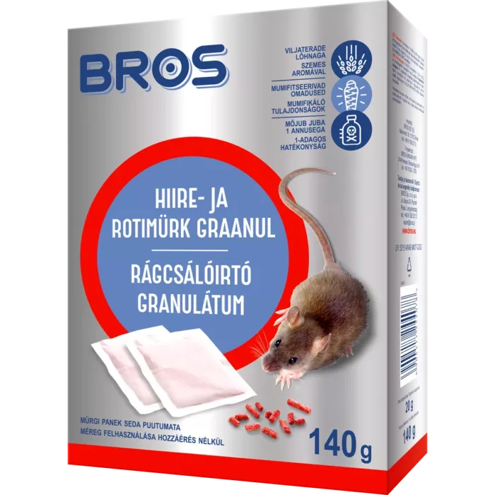 Bros rágcsálóirtó granulátum (7X20 g)