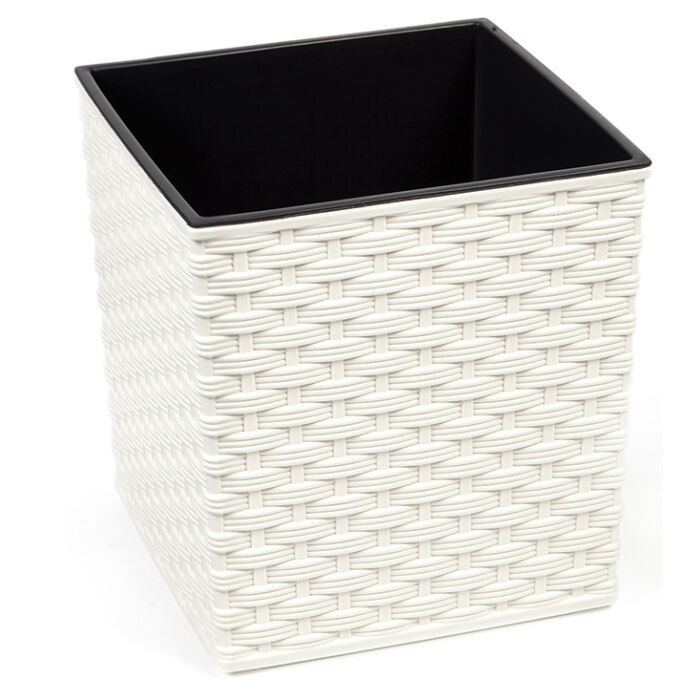 Lamela Juka Rattan kaspó, 25cm, fehér