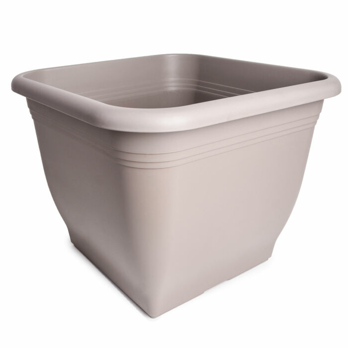 Top szögletes virágcserép szürkésbarna, 19 cm