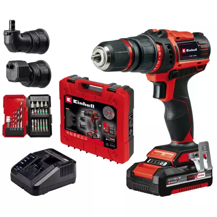 Einhell TE-CD 18/45 3X-Li +22 1x2,0Ah akkus fúró-csavarozó szett, 18V, 1x2.0Ah akkuval és töltővel