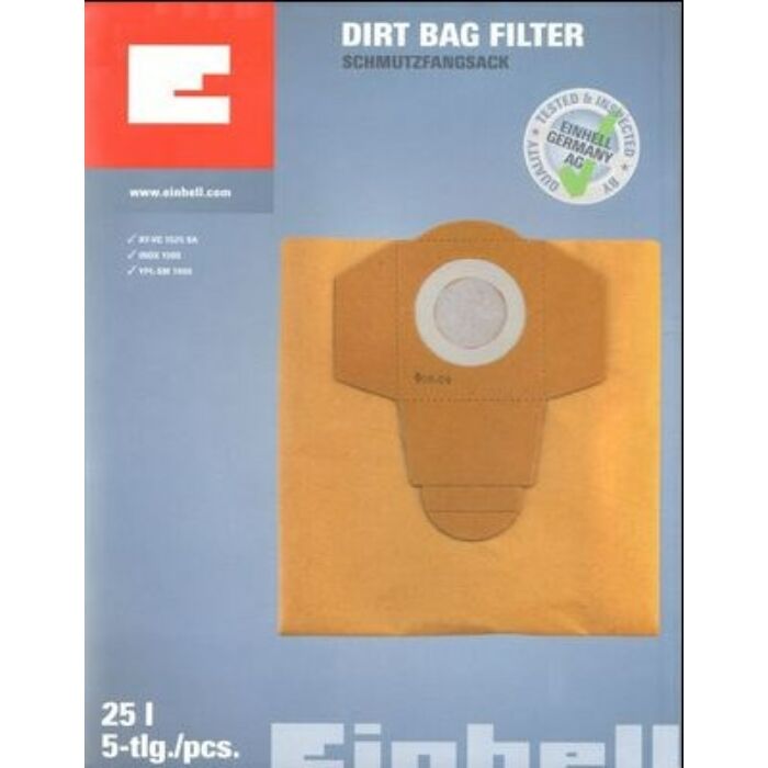 Einhell 25 literes 5db/ csomag porzsák