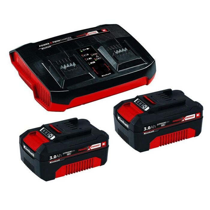 Einhell 2 x 3,0 Ah &amp; Twincharger Kit gyors töltő